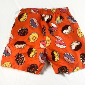US SURF CLUB HAWAII Men's Drawstring Lined Swim Trunk Shorts Donuts Orange Med